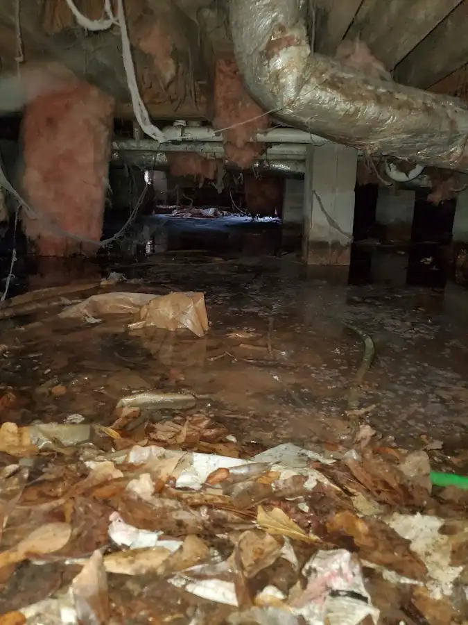 Crawl space flood assessment for Commercial Water Damage Restoration in North Stonington