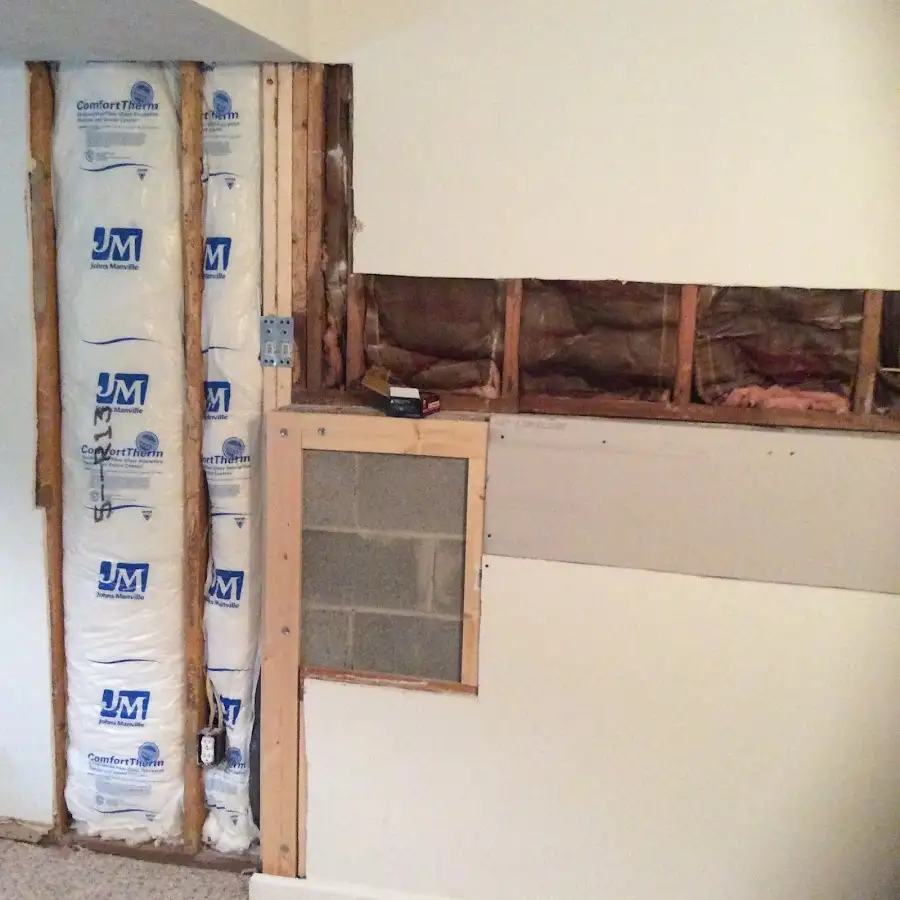 Wall insulation replacement during Contents Cleaning & Restoration in North Stonington